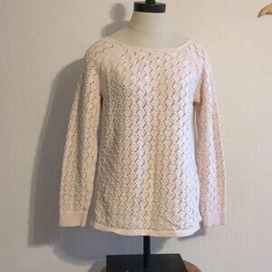 Loft pink patterned knit sweater‎ size M